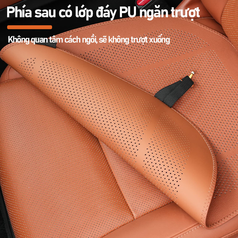 Lót ghế ô tô da đục lỗ siêu thoáng mát,chống mài mòn, không dính bụi, dễ vệ sinh, dùng bốn mùa