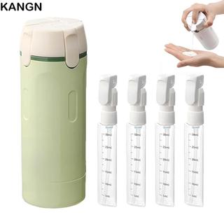 KANGNAI Bộ Chai Đựng Dầu Gội Du Lịch 4 trong 1 Chống Tràn Thiết Kế Đẩy Nhỏ Gọn Bơm Xà Phòng Tắm