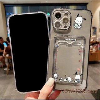 Dành Cho IPhone 17 16 15 14 13 12 11 Pro Max X XR XS Max 7 8 Plus Dễ thương Cartoon Pacha Dog Card Túi điện thoại