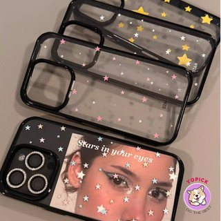 Simple Stars Phone Case for IPhone 16 15 14 13 12 11 Pro Max Acrylic Hard Shell Cover High Quality LBK