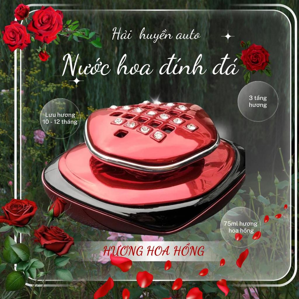 Nước hoa đính đá để taplo ô tô khử mùi, chống say xe, có mùi thơm siêu bền và sang trọng dung tích 75ml