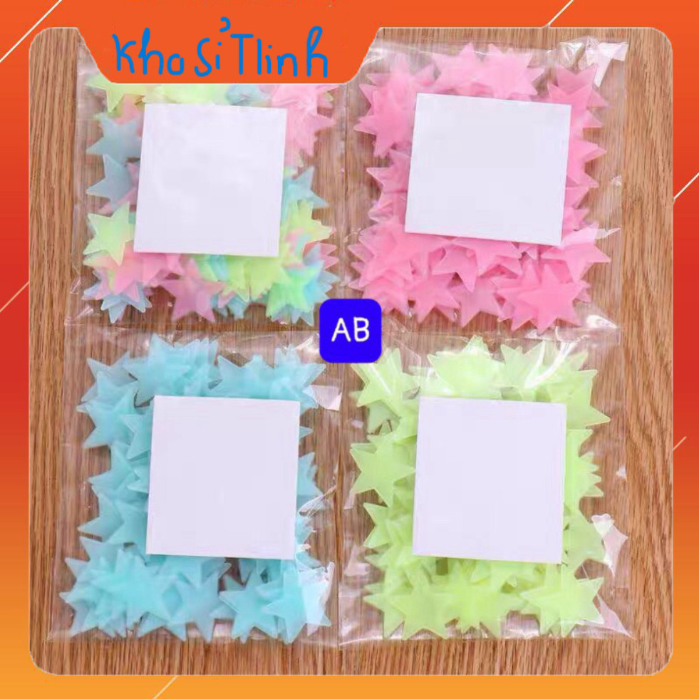 Bịch 100 Sao Phát Sáng Dán Tường , Decor Nhà Cửa (Tuyển Sỉ) [FREESHIP]