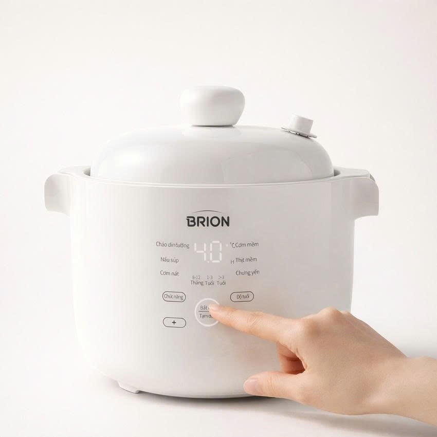 Nồi Nấu Chậm Đa Năng BRION Hàng Chính Hãng Bảo Hành 24 Tháng Chưng Yến, Hầm Cháo Ăn Dặm Và Thức Ăn