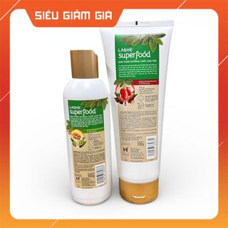 Combo Dầu gội + Dầu xả Lashe Super food 150g/chai (Hàng khuyến mãi)