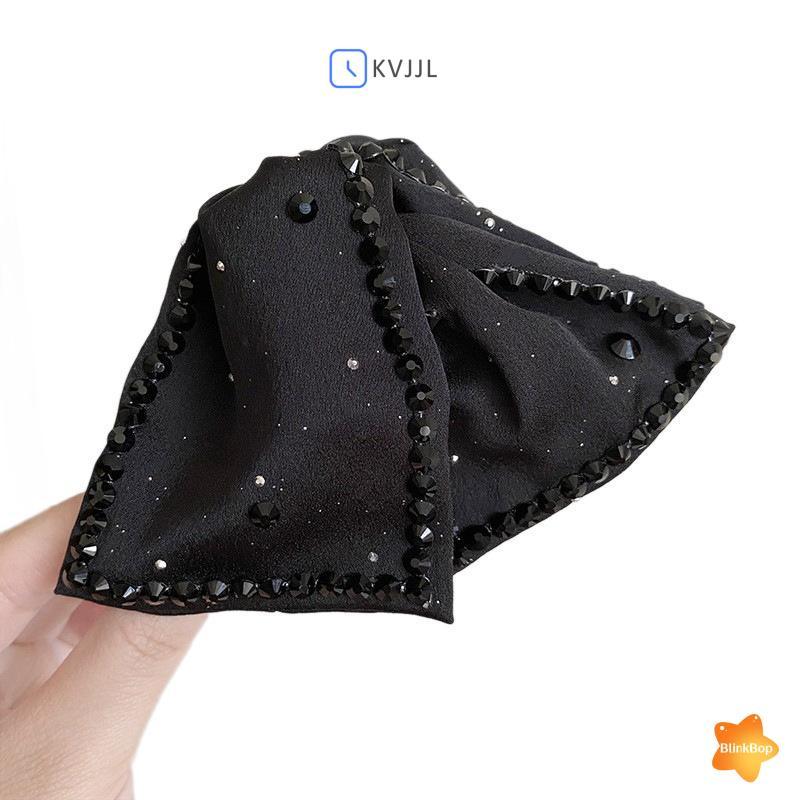 Kẹp tóc nữ thanh lịch với kim cương giả và nơ ngọc trai - Trang sức tóc thời trang