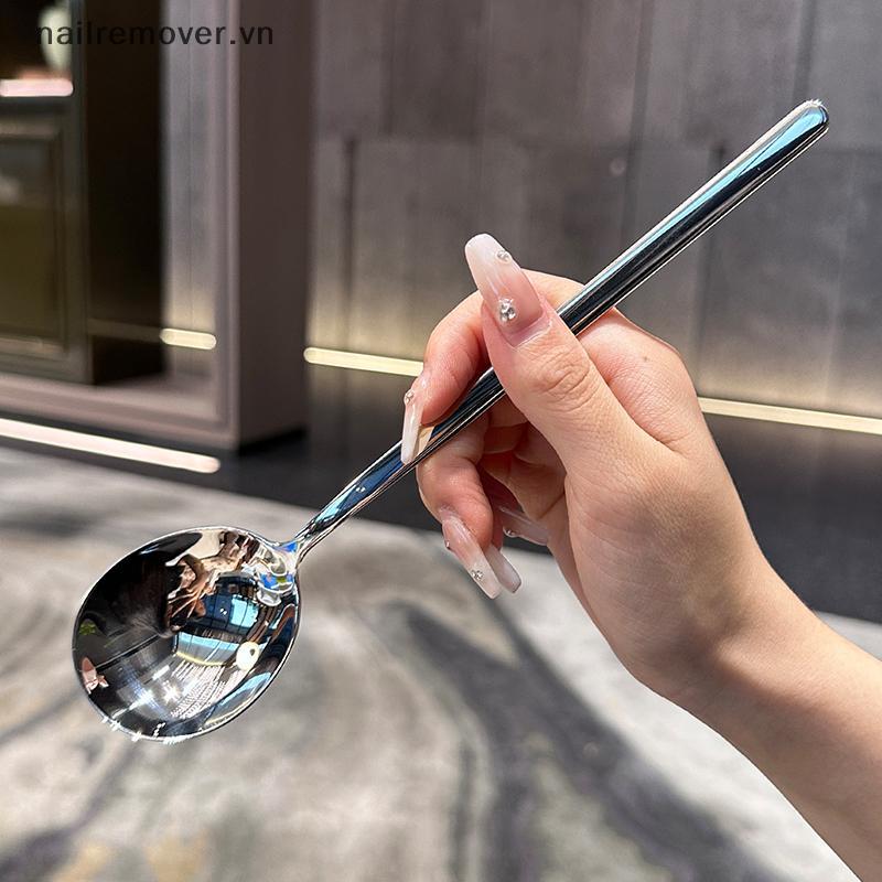 [NR] Bộ Thìa Inox Hàn Quốc Tay Cầm Dài, Thìa Đá, Thìa Ăn Gia Đình, Dùng Cho Bữa Tối Mới