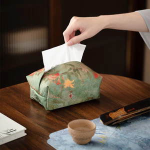 Túi Đựng Khăn Giấy Vải Gấm Phong Cách Trung Hoa Cổ Điển Hộp Đựng Khăn Giấy Sang Trọng Decor Bàn Trà Ô Tô [16cm]