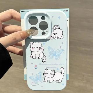 Mèo và bướm vui vẻPhù hợp với16vỏ điện thoại iPhone1 Air,vỏ siliconchocácmodel14/11Pro