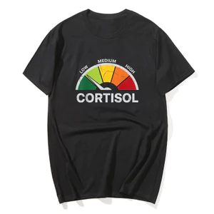 Low Cortisol Cấp Nhận Thức Tuyên Bố Áo nam Nữ 100% Cotton Áo Sơ Mi Tay Ngắn