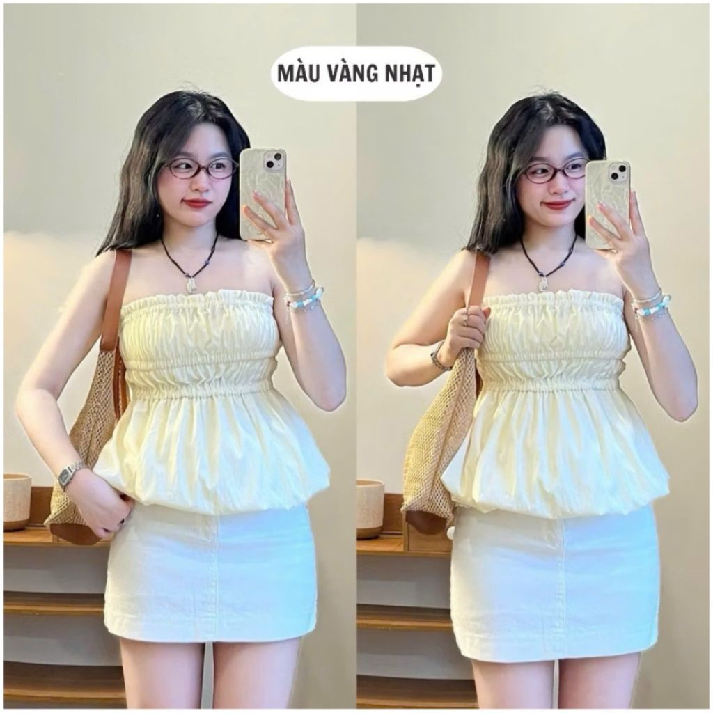 Áo Ống Gió Nhăn Bồng Xòe 2 Lớp - Sam Botique B44