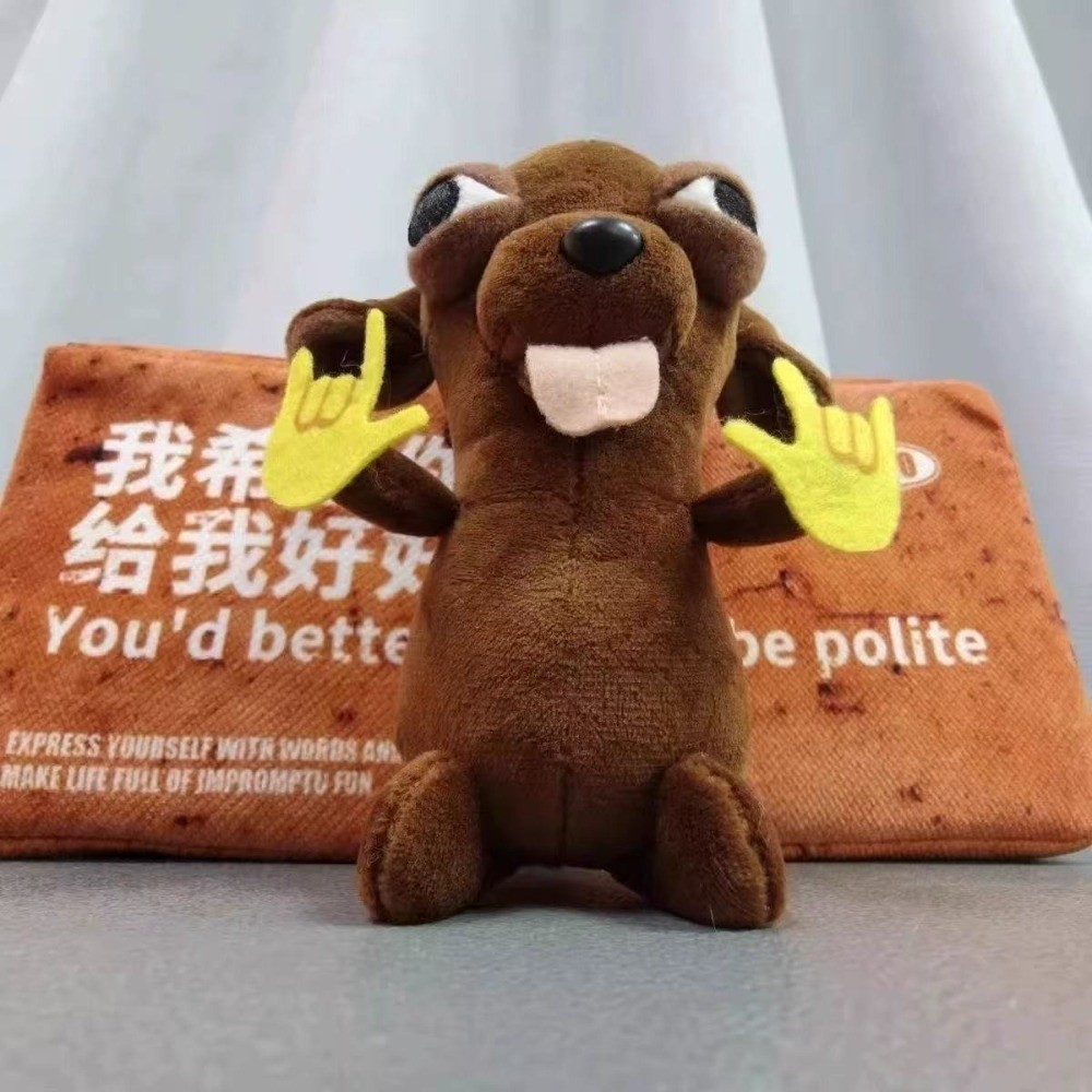 HOBBYIN Chihuahua Sang Trọng Mặt Dây Chuyền, Móc Khóa Thú Nhồi Bông Mềm 10cm, Hoạt Hình Có Dây Xích Hạt Hip Hop Treo Túi Trang Trí Quyến Rũ