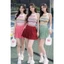 Bộ thể thao nữ, Sét áo yếm mix váy xếp ly hai lớp tập Pickleball Golf Tennis ...