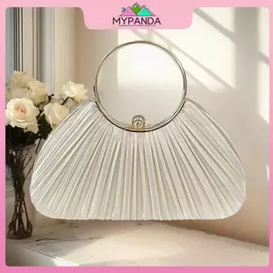 Túi dạ hội xếp li MYPANDA, Túi xách thanh lịch, Ly hợp tiệc tinh tế, Túi đựng đồ, Ly hợp tròn dành cho nữ.