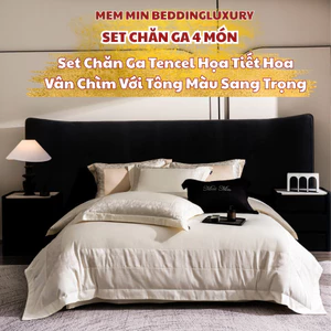 Bộ vỏ chăn ga gối 4 món tone màu basic Memminbedding Luxury mang họa tiết vân chìm mới mẻ, nhẹ nhàng