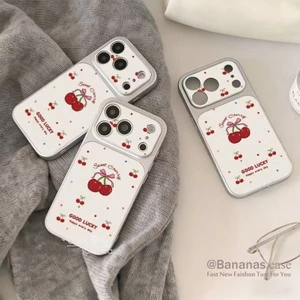 Ốp Điện Thoại Da Anh Đào Đỏ Nơ Cho iPhone 17 16 15 14 13 12 11 Pro Max X Xr Xs Max