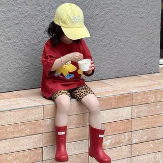 S183-[tomnaukids] Set áo thun ĐỎ phối quần leggin beo cho bé gái size từ 9-40Kg