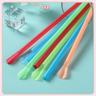 JRP 100 Chiếc Ống Hút Nhựa Nhiều Màu Uống Ống Hút Thìa Thanh Pub Slush Ống Hút Cho Sinh Nhật Lễ Kỷ Niệm Dự Tiệc Cung Cấp JRP