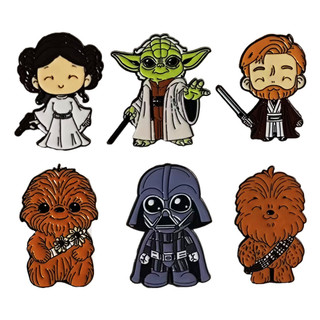 6 Cái / bộ Dễ Thương Chiến Tranh Giữa Các Vì Sao Darth Vader Yoda Master Kim Loại Huy Hiệu Phim Thổ Cẩm Trang Trí Phụ Kiện