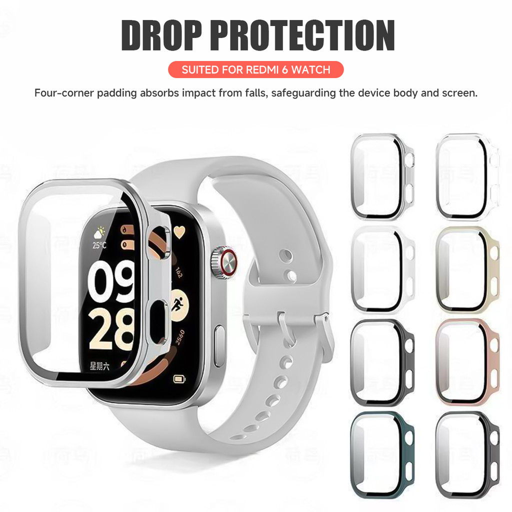 Vỏ PC + Kính Cho Redmi Watch 6 Tấm Bảo Vệ Màn Hình Chống Trầy Xước Phim ốp Bảo Vệ Phụ Kiện