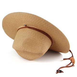 Nón Cói Phớt Panama Unisex Quai Da Cá Tính - Mũ Cói Đi Biển Thời Trang - Kho sỉ gia dụng alulu