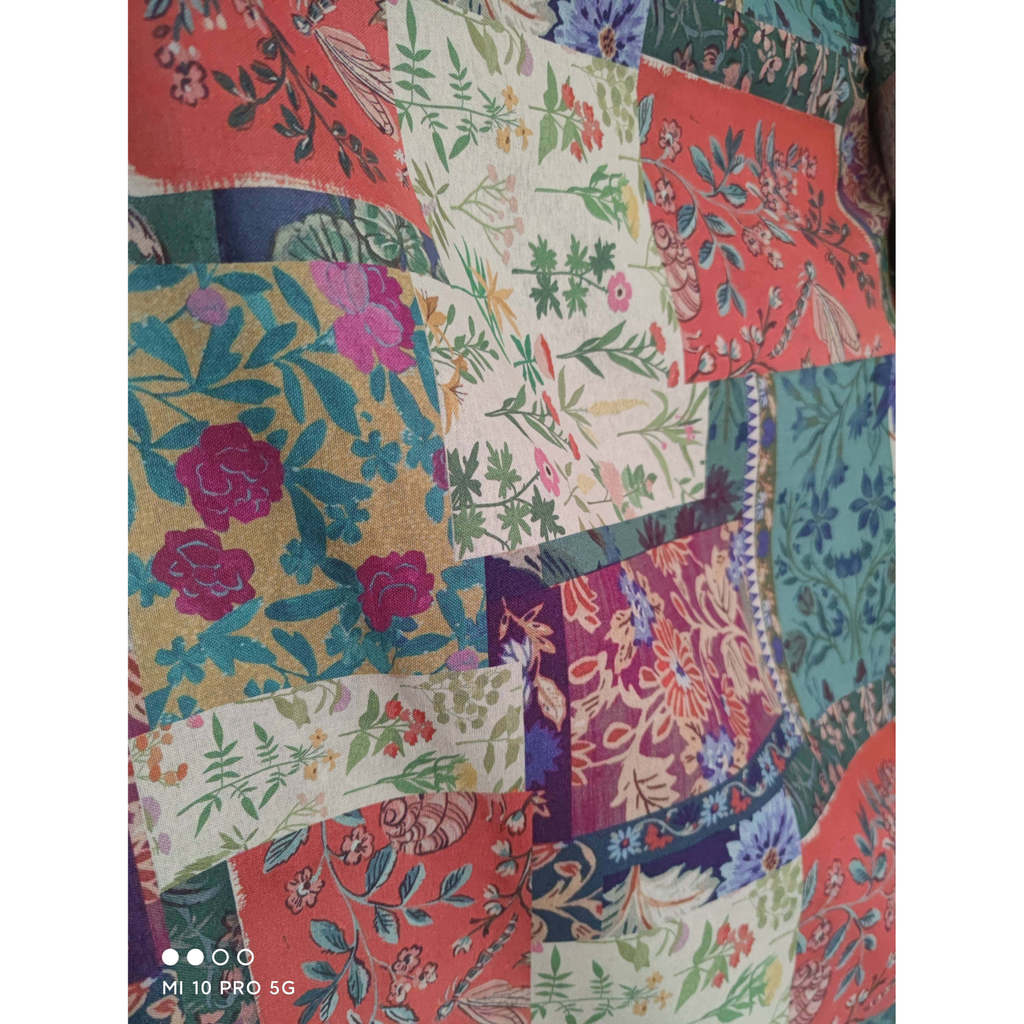 Đầm và quần áo retro với họa tiết dân tộc từ cotton và lanh, TJ23596