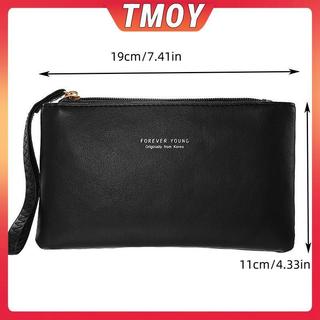 TMOY Đơn Giản Và Thời Trang Nữ Siêu Mỏng Ví Dài Màu Trơn Da PU Dây Kéo Ví Dung Tích Lớn Túi Xách Di Động TMOY