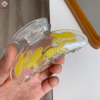 [PCW-T] Kẹp Tóc Cá Vàng Trong Suốt Dễ Thương Hoạt Hình Acetate Cá Mập Kẹp Tóc Thời Trang Đơn Giản Vuốt Tóc Cho Nữ Bé Gái Phụ Kiện Tóc