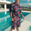 2026 Bộ áo thun và quần Short ngắn tay in 3D Unisex Hawaii Beach mới