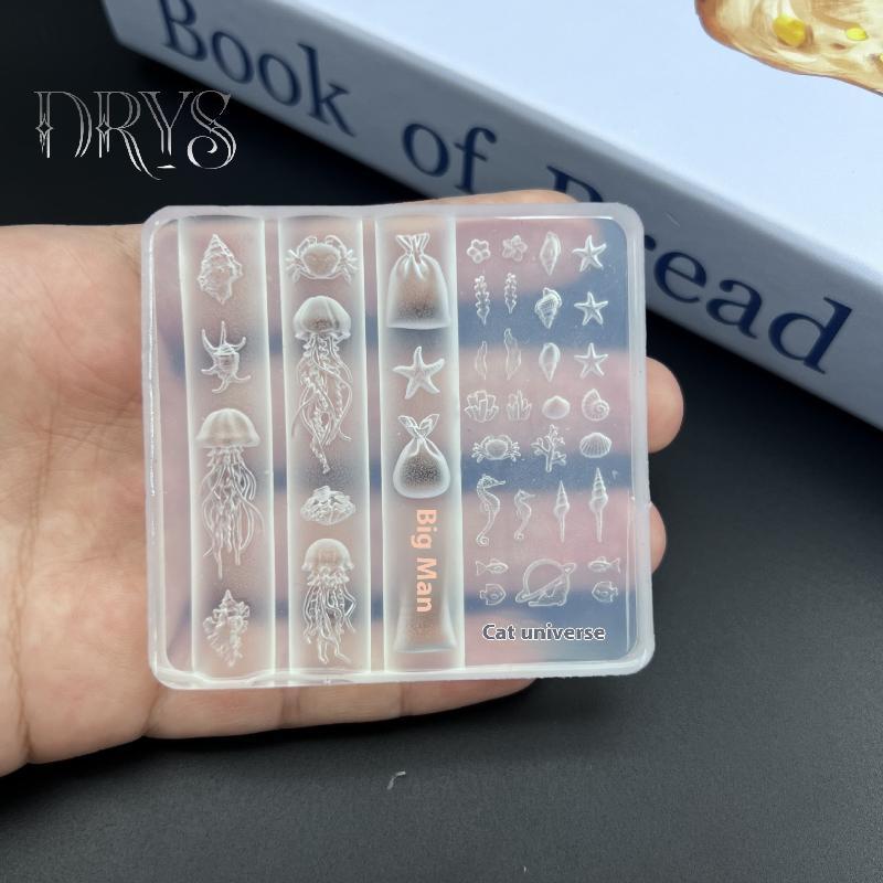 (TFT) 3D Ocean Series Khuôn Làm Móng Tay Silicon DIY Nail Art Trang Trí Sứa Sao Biển Vỏ Trong Suốt Làm Móng Tay Cho Móng Tay Thủ Công MỚI