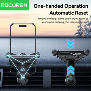 Giá đỡ điện thoại ô tô Rocoren Gravity 360°Giá đỡ điện thoại xoay cho iPhone 17 16 Giá đỡ điện thoại thông hơi đa năng