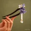 Mới! [Vanyin] Phụ Kiện Tóc Phong Cách Trung Hoa Handmade Văn Hóa Không Duy Trì Filigree Nhung Hoa Kẹp Tóc Tinh Tế Tua Rua Bước Lắc Kẹp Tóc