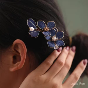 Kẹp Tóc Retro Handmade Lụa Nhung Phong Cách Trung Hoa - Phụ Kiện Đầu Cho Sườn Xám