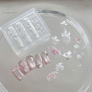 Khuôn silicon làm nail 3D hoa lily, vỏ sò, san hô, sao biển cho nail art DIY