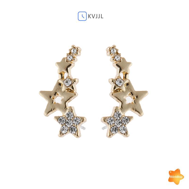 [KvJJL-t] 1 Cặp Bán Chạy Đơn Giản Ngôi Sao Nữ Thả Bông Tai Kim Cương Giả Sáng Bóng Tinh Tế Đa Năng Bông Tai Nữ Trang Sức Thời Trang Mới