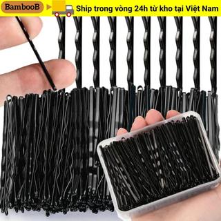 Kẹp Tóc Đen Hình Chữ U Sóng Cho Nữ, Dùng Một Lần Vô Hình
