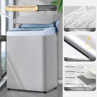 Hàng sẵn có Vận chuyển nhanh Vỏ máy giặt Haier Vỏ chống nắng chống thấm nước Vỏ che bụi Vỏ mở Vỏ bọc cách nhiệt tự động đẹp Vải cảm giác cao cấp xs-2xl-2-12.5kg 01