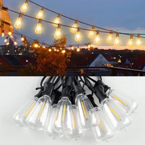 Đèn LED dây phong cách cổ điển chống nước, ánh sáng ấm, trang trí sân vườn, quán cà phê ngoài trời, 10m/15m