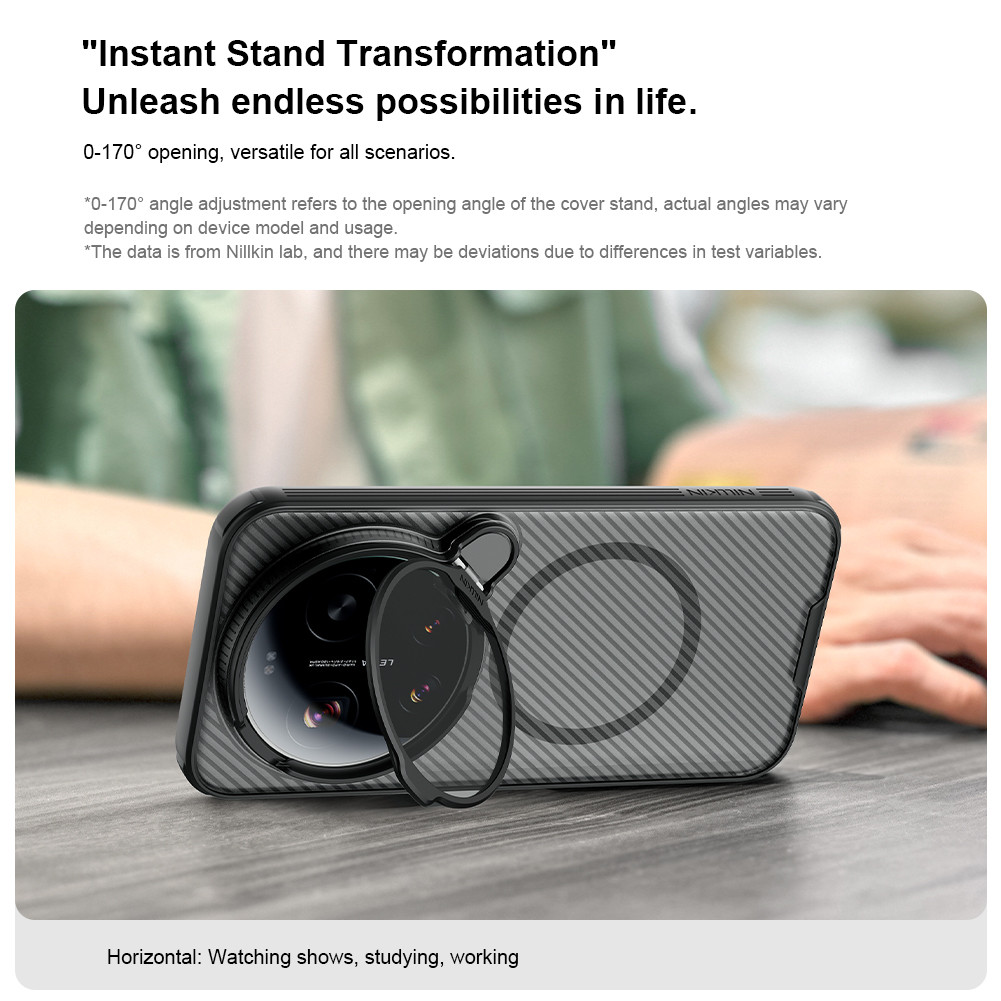 Nillkin Cho Xiaomi 17 Ultra Camshield ProP PC Từ Tính TPU Chống Sốc Chống Rơi Bảo Vệ Ống Kính Máy Ảnh Chân Đế Cứng Ốp lưng Ca