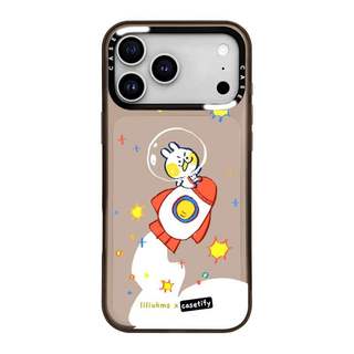 CASECASE X Rushing into space Case Black Edge & Brown Clear Hard Từ Hút Tác Động Dành Cho Apple IPhone 12 13 14 15 16 17 Pro Max Air Plus