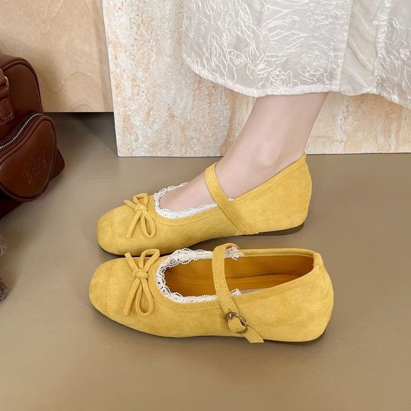 【✨Spot】Giày bệt phong cách Pháp /Giày đế mềm thời trang Mary Jane Giày múa ba lê cho nữ
