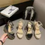 TT Bohemian Đinh Tán Khóa Phẳng Dây Đeo Nêm Gót Đế Giày Sandal Nữ Mùa Hè Phù Hợp Với Giày