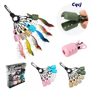 CQCJ Set 6 Dụng cụ Mực Jig với Carabiner bảo vệ mồi câu cá thực tế