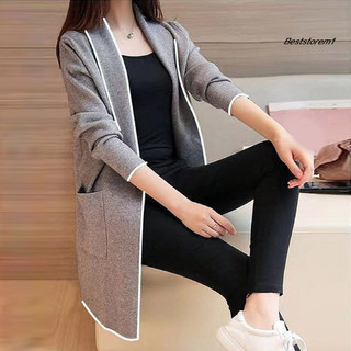 Áo khoác nữ mùa thu đông nhẹ, ấm áp, sành điệu với túi và ve áo - Phù hợp tín đồ thời trang