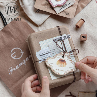 JIANWU Mảnh Khoảnh Khắc Dòng Vintage Cà Phê Phong Cảnh Nhãn Chất Liệu Cắt Dán Thêu Sò Nhãn Dán Sáng Tạo Tạp Chí Văn Phòng Phẩm