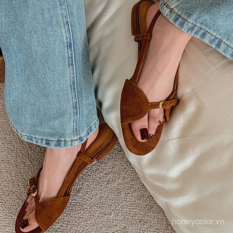 Vintage OneStrap Flat Sandals dành cho nữ Thiết kế độc đáo OpenToe Kỳ nghỉ phong cách La Mã thông thường