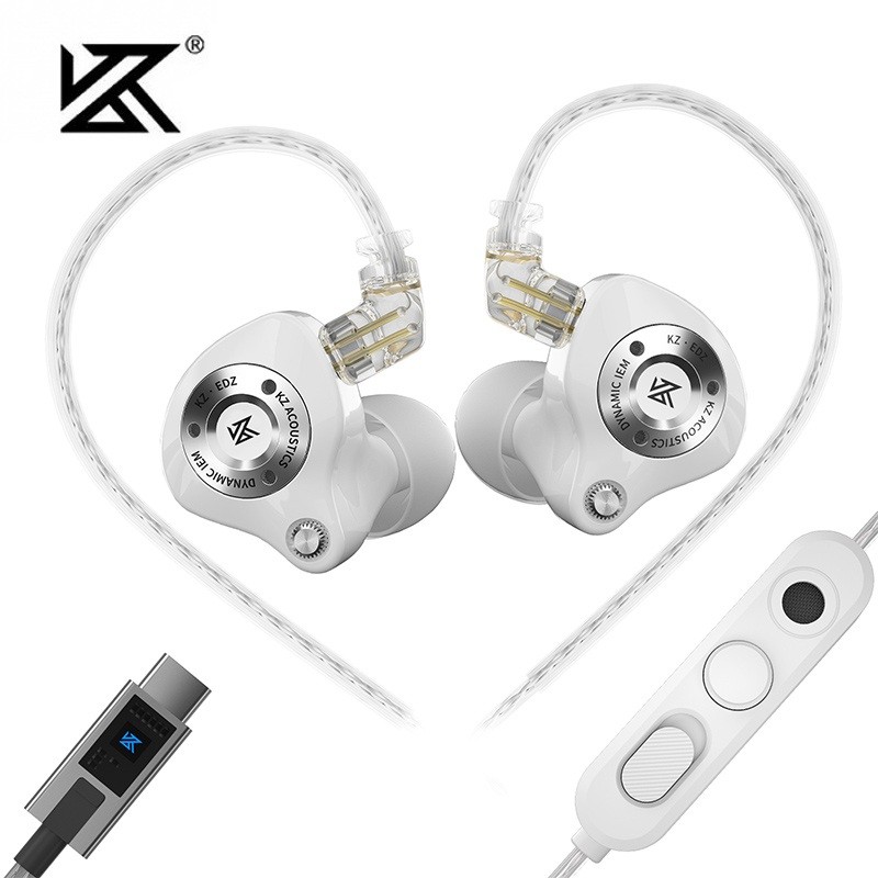 Tai nghe KZ EDZ Tần số siêu rộng Giảm chấn kép Tai nghe nhạc HiFi Bass Màn hình Tai nghe trò chơi IEM có Mic