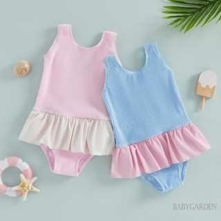 Tập Đi Bé Gái Một Mảnh Đồ Bơi Liền Quần Chắp Vá Xù Đi Biển Không Tay Mùa Hè Đi Biển Bộ Đồ Tắm