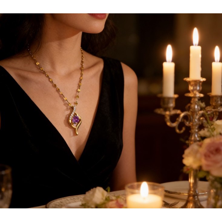 Trâm Cài và Mặt Dây Chuyền Titan Zircon Pha Lệ Đa Năng