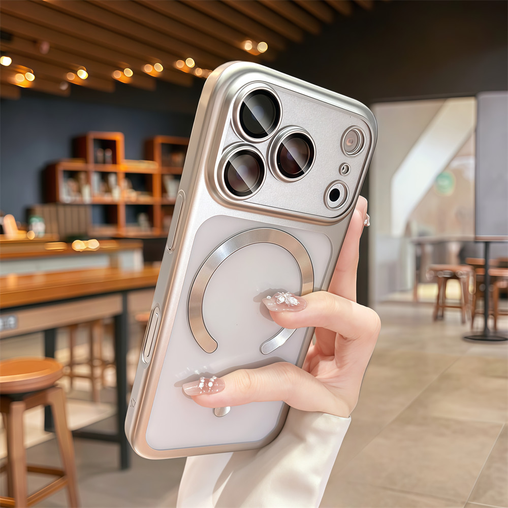 Ốp điện thoại PC mờ mạ điện cho iPhone 17 Pro Max 13 14 15 16 pro max Bảo vệ ống kính chống rơi Vỏ cứng bảo vệ điện thoại