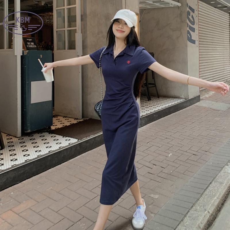Đầm nữ phong cách Hàn Quốc mùa hè, thiết kế eo giả mỏng, tay ngắn